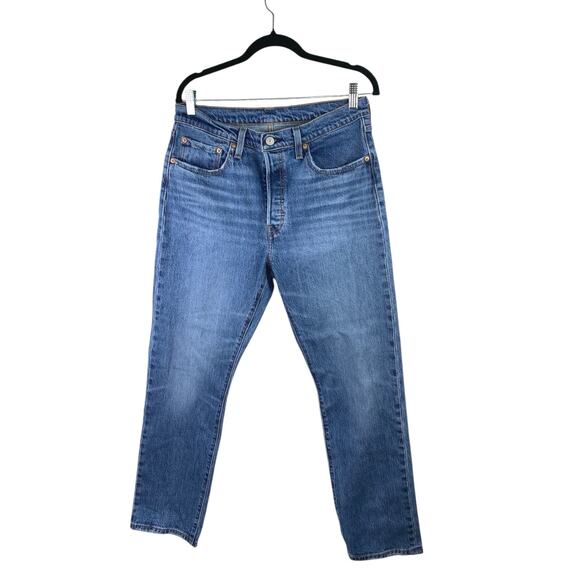 Levi's 501 Women's Blue Original Fit High Waisted Straight Denim Jeans Size 31 - Picture 2 of 6